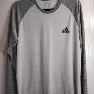 Adidas Men's Two-Tone Gray Long Sleeve Tee